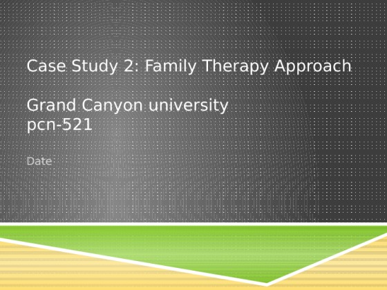 PCN 521 0101 Week 7 Assignment 1   Family Therapy Approach Case Study...