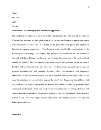 PSY 255 Week 5 Assignment 2   Research Paper Rough Draft