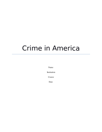 SOC 220 Week 3 Crime in America Assignment