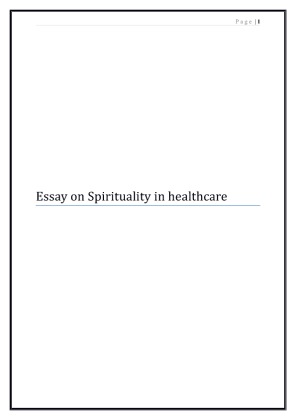 Spirituality in healthcare
