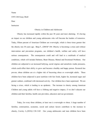 UNV 104 Week 4 Expository Essay   First Draft