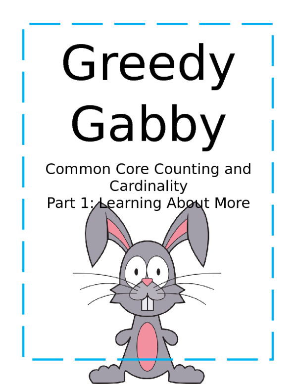 Greedy Gabby Common Core Counting and Cardinality